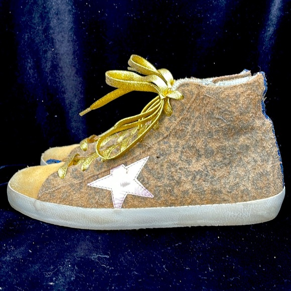 GOLDEN GOOSE FRANCY HIGH TOP LEOPARD PRINT LEATHER SNEAKERS -9 US 👟🤎🤩 - Picture 4 of 12